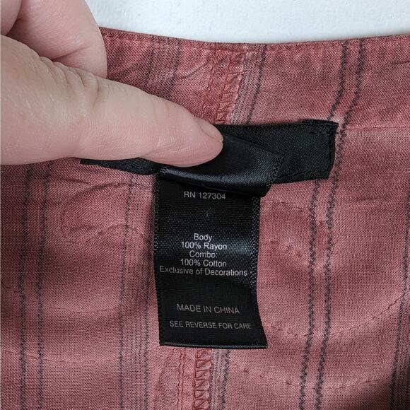 Ali Miles Rose Pink Embroidered Floral Washed Out‎ Tunic Top Size Small - Picture 8 of 10